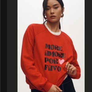 Brand New by Anthropologie DANIELA BERKOUT MORE AMORE SWEATSHIRT
